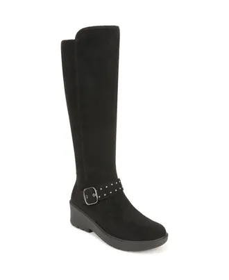 Bzees Womens Bzees Brandy I7221F1- Black Suede Knee-High Boots LION962