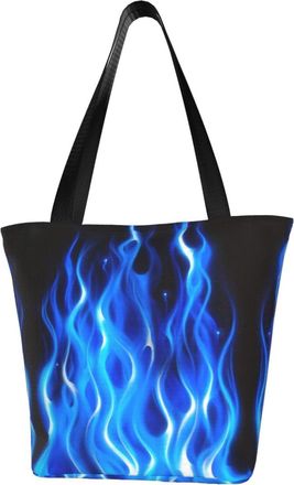 AOOEDM Tote Bag The Blue Flame Shopping Bags Small Reusable Market Bag Beach Tote Bags Travel Totes
