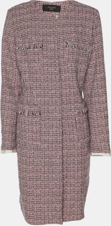 Max Mara Multcolor Tweed Button Front Jacket