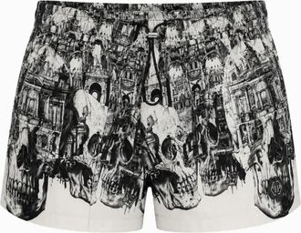 Philipp Plein Short Broeken Skull - Heren - Strandmode - Wit - S - Badmode