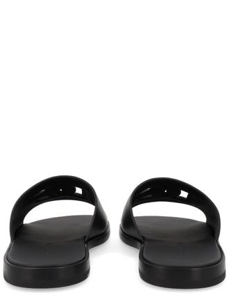 Dolce & Gabbana Leather Logo Slide - Black
