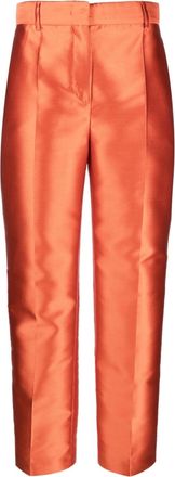Alberta Ferretti satin straight-leg trousers - women - Polyester/Cupro/Acetate/Silk - 46 - Orange