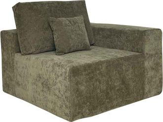 Oviala Sillón rinconero para sofá modular en tela verdes L 100 cm