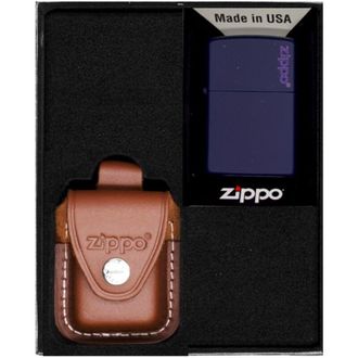 OEM Juego De Encendedores Zippo Con Logotipo Azul Marino Mate, Set De Regalo N.&ordm; 2