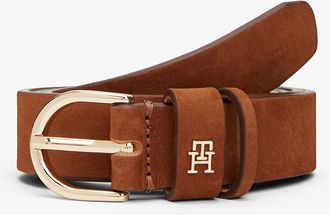 Tommy Hilfiger Womens Essential Nubuck Leather Belt - Brown - 34
