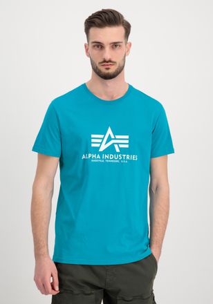 Alpha Industries T-Shirt ALPHA INDUSTRIES Basic T-Shirt BL, Herren, Gr. S, blau (blau lagoon), Obermaterial: 100% Baumwolle, Shirts T-Shirt