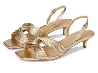 Michael Kors Alessia Kitten Sandal Womens Sandals Pale Gold : 6.5 M, Synthetic