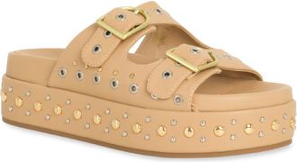 Shushop Irene Platform Slide Sandal in Tan at Nordstrom, Size 7.5