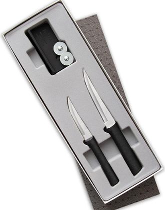 Rada 2 Piece Paring Knife Set with Sharpener and Gift Box in Black at Nordstrom