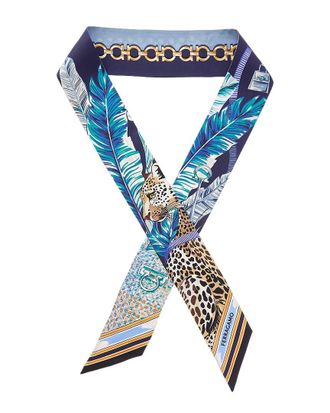 Ferragamo Ferragamo Felini Print Silk Scarf