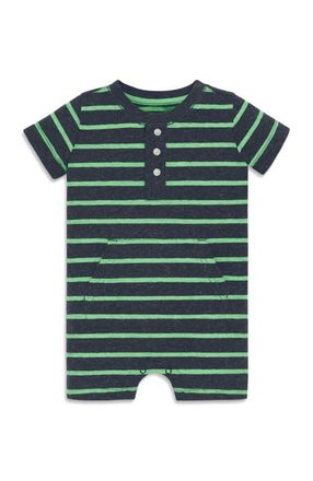 primary Baby Heathered Henley Shortie In Stripe in Navy Clover Stripe at Nordstrom, Size 12-18M