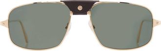 Cartier Santos de Cartier Polarized Green Rectangular Mens Sunglasses CT0193S 002 60