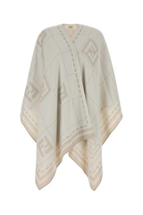 Fendi Embroidered Wool Cape