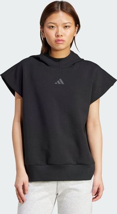 adidas Womens adidas Soft Lux Loose Sleeveless Hoodie