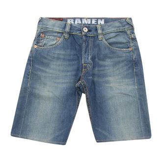 Evisu Bermuda Shorts in Blue Denim