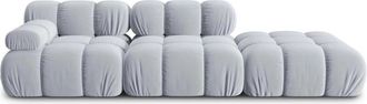 MICADONI Modulares 4-Sitzer Design Sofa Bellis mit Ottomane rechts - Samtbezug