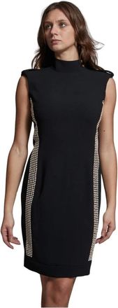 Pinko Crepe Stretch Jurk - Dames - Korte kleedjes - Zwart - M - Kleedjes