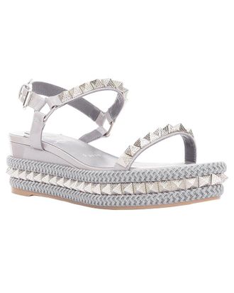 Christian Louboutin Womens Leather Pyraclou 60 Spikes Platform Wedge (Authentic Pre-Loved)