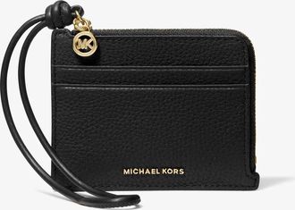 Michael Kors Jet Set Small Pebbled Leather Card Case Wristlet