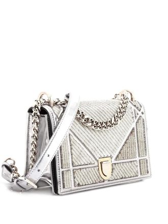 Dior Diorama Flap Bag Beaded Leather Small shoulder bag - women - Other - One Size - Silver