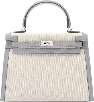 Herm&egrave;s Borsa a tracolla Kelly II Sellier 25 in tela e pelle Swift 2025 - Marrone