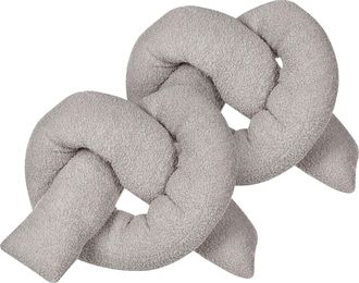 Beliani Set Di 2 Cuscini Moderni In Tessuto Peluche Grigio 172 X 14 Cm Gladiolo