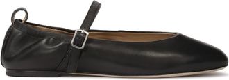Kazar Zwarte leren ballerinas met gespband - Dames - Ballerinas - Zwart - 40 EU - Leer - Schoenen
