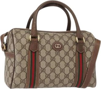 Gucci Pre-owned Handbags, female, Beige, Size: ONE SIZE Pre-owned Vintage Boston Bag