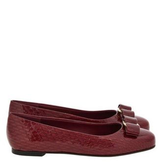 Ferragamo Varina Leather Ballet Flats, Size 7 C