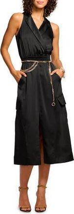 Ramy Brook Nikia Matte Satin Midi Dress in Black at Nordstrom Rack, Size X-Small