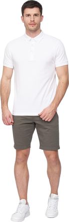 Duck and Cover Mens Slim Fit Chino Cotton Summer Casual Shorts(30W/Olive)