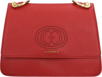 La Carrie Lederen Tas met Perforaties - Dames - Schoudertassen - Rood - ONE Size - Leer - Tassen