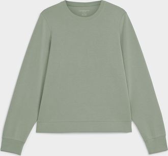 Contemporaine Womens Peachskin crew-neck sweatshirt