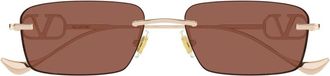 Valentino Rechthoekige Zonnebril - Dames - Accessoires - Bruin - Maat: 55 MM