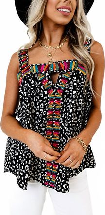 THML Clothing The Mila Embroidered Top In Black