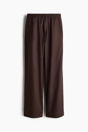 H&M Baumwollhose mit Kordelzug - Dunkelbraun