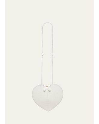 Alaia Le Coeur Snakeskin Heart Crossbody Bag