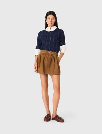 Maje Short Suede Skirt - Camel - Maje