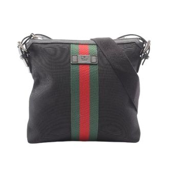 Gucci Pre-owned Web GG Supreme leren nylon canvas schoudertas - Heren - Pre-owned - Zwart - Maat: ONE Size Nylon