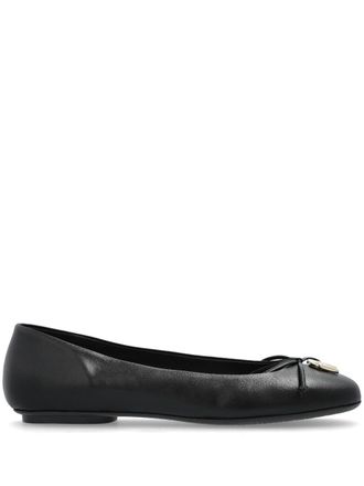 Furla Ballerinas met logo-plakkaat en strik-detail - Zwart