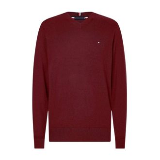 Tommy Hilfiger Pullover con Scollo a V - - Knitwear - Uomo - Viola - XL