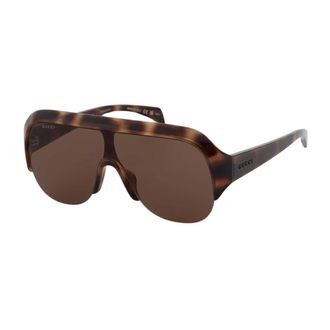 Gucci Shield Zonnebril - Dames - Accessoires - Bruin - Maat: ONE Size Nylon