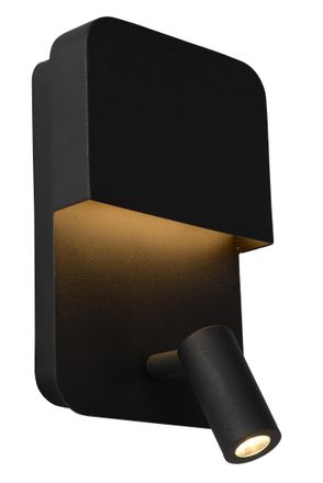 Lucide BOXER Modern Stylish Non Dimmable Tiltable Indoor LED Wall Light in Black