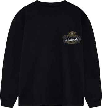 Rhude Safari Crest Long Sleeve T-Shirt - Heren - Longsleeves - Zwart - L - Katoen - Tops