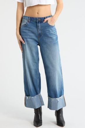 Vigoss Cuffed Wide Leg Jeans in Medium Wash at Nordstrom Rack, Size 25