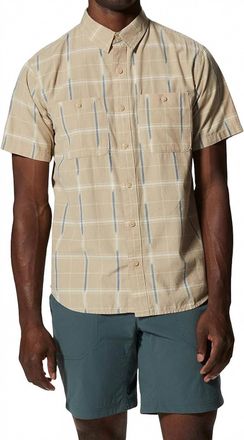 Mountain Hardwear Grove Hide Out Short Sleeve Shirt In Badlands Windowpane Ikat