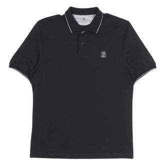 Brunello Cucinelli Tops, Heren, Zwart, M, Polo Shirts