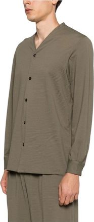 Emporio Armani Casual Shirts, male, Brown, Size: 2XL Shirt in stretch technical fabric