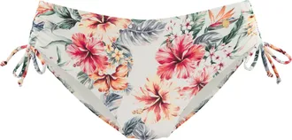 Lascana Bikini-Hose LASCANA Salsa, Damen, Gr. 36, N-Gr, beige (creme bedruckt), Microfaser, Recycling-Polyamid, gebl&uuml;mt, Badehosen Bikini-Hose, seitlich regul