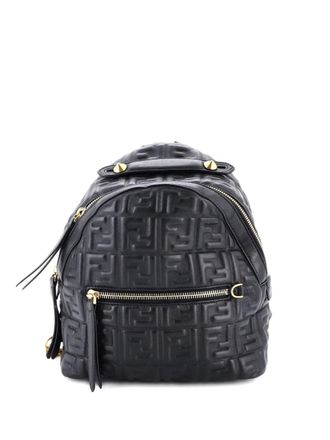 Fendi By The Way Zucca Embossed Leather Mini backpack - Zwart